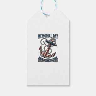 Memorial Day Anchor Remember Honor Vintage Shirt_1 Gift Tags