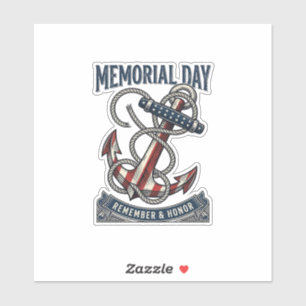 Memorial Day Anchor Remember Honor Vintage Shirt_1 Sticker