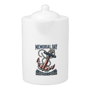 Memorial Day Anchor Remember Honor Vintage Shirt_1 Teapot