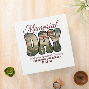 Memorial Day Arlington National Cemetery 3 Ring Binder