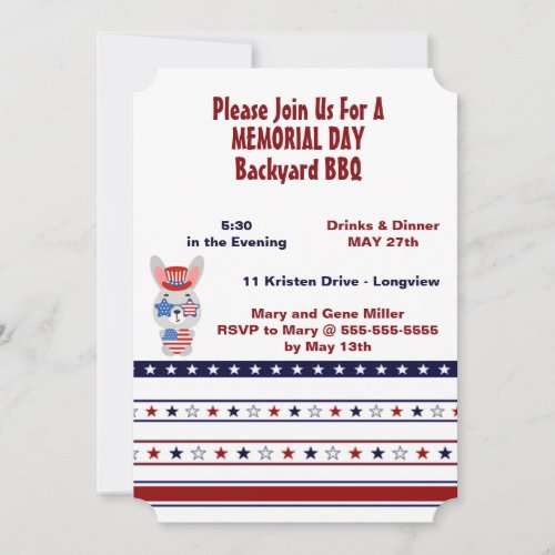 Memorial Day Backyard BBQ Invitation