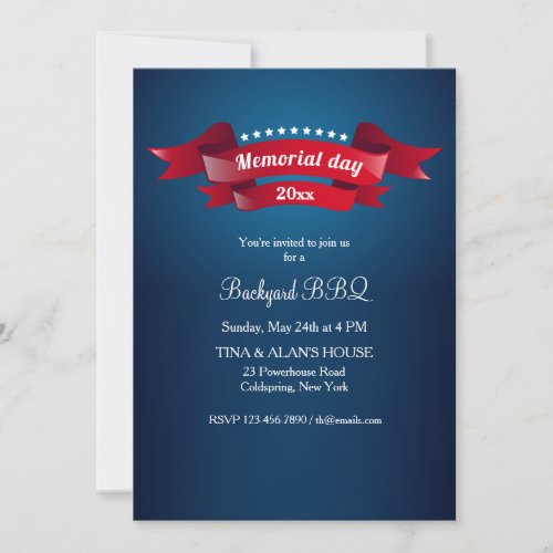 Memorial Day Banners Invitation