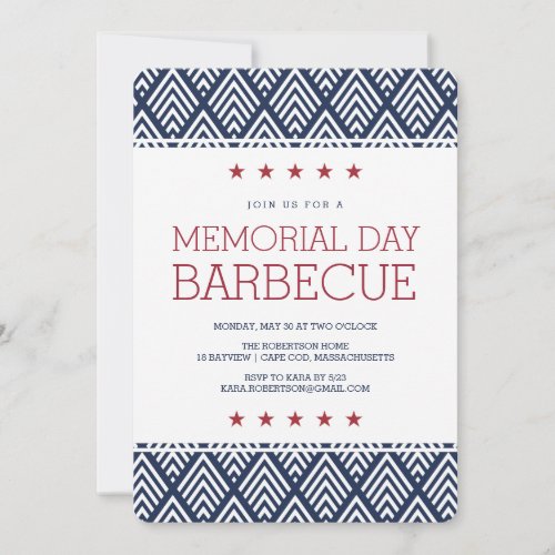 Memorial Day Barbecue Party Invitation