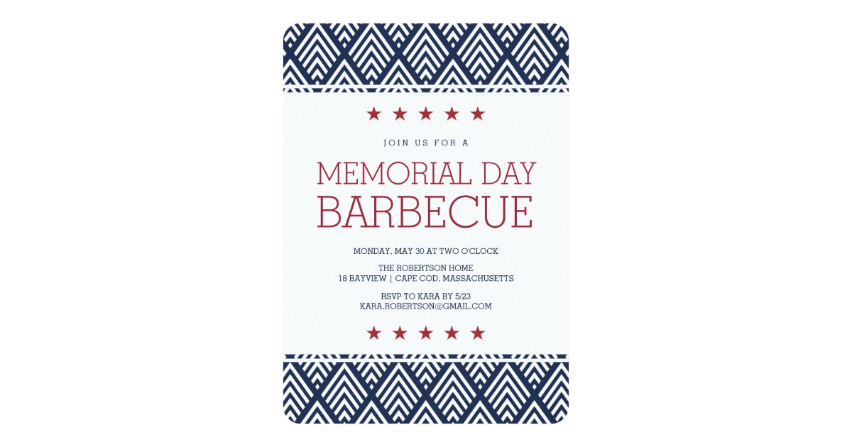 Memorial Day Barbecue Party Invitation Zazzle Memorial Day Barbecue Party Invitation Zazzle