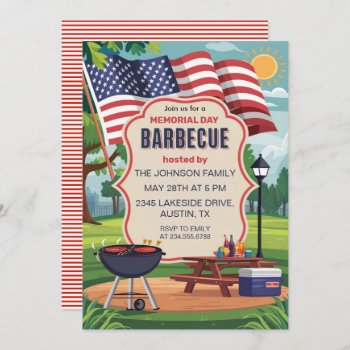 Memorial Day Barbecue Party  Invitation by nadil2 at Zazzle