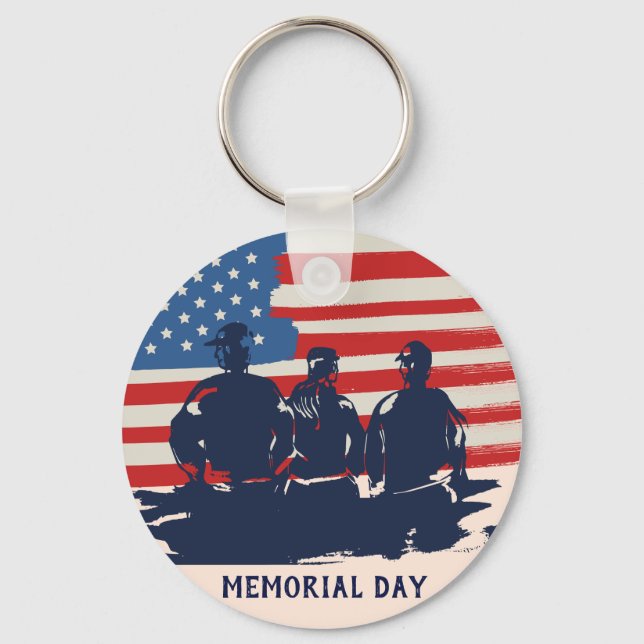 Memorial Day Barbecue Party  Keychain (Front)