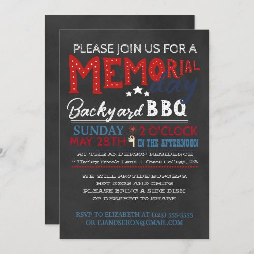 Memorial Day BBQ Invitation