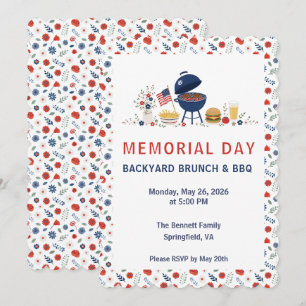Memorial Day BBQ invitation SA Memorial Floral