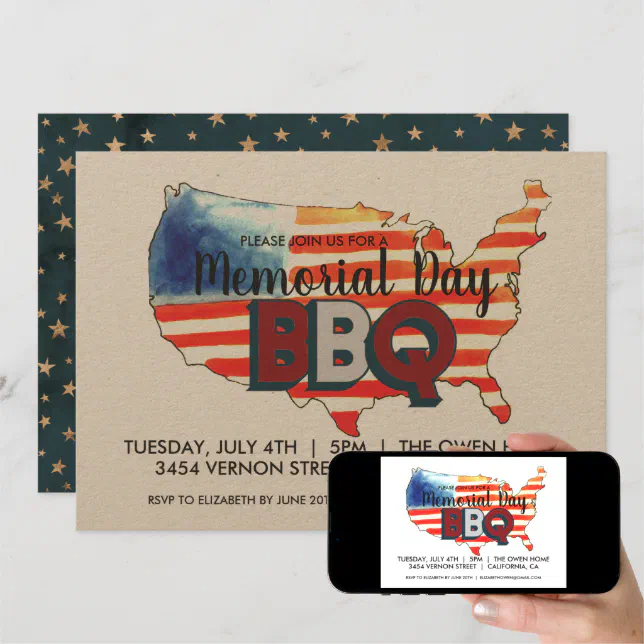 Memorial Day BBQ Party Invitation | Zazzle