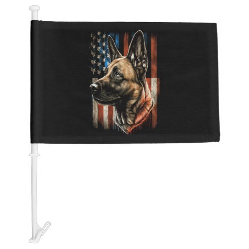 Memorial Day Belgian Malinois American Flag USA 