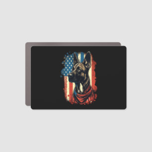 Memorial Day Belgian Malinois American Flag USA    Car Magnet