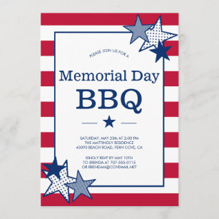 Memorial Day Invitation Memorial Day Party Celebration 