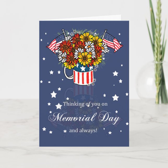 Memorial Day Card With Flowers In Mug (Front)