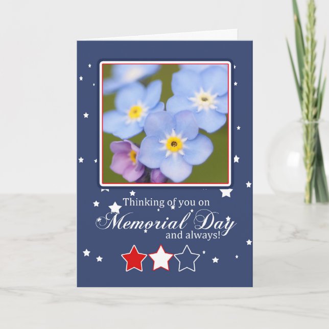 Memorial Day Card With Forget-Me-Not Flowers (Front)
