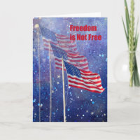 Memorial Day Card with Three Flags