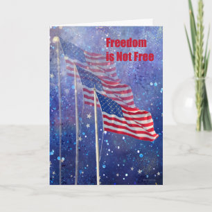 Memorial Day Card with Three Flags