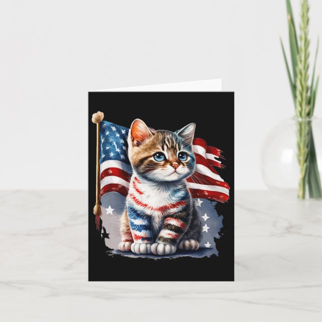 Memorial Day Cat  Card (Front)