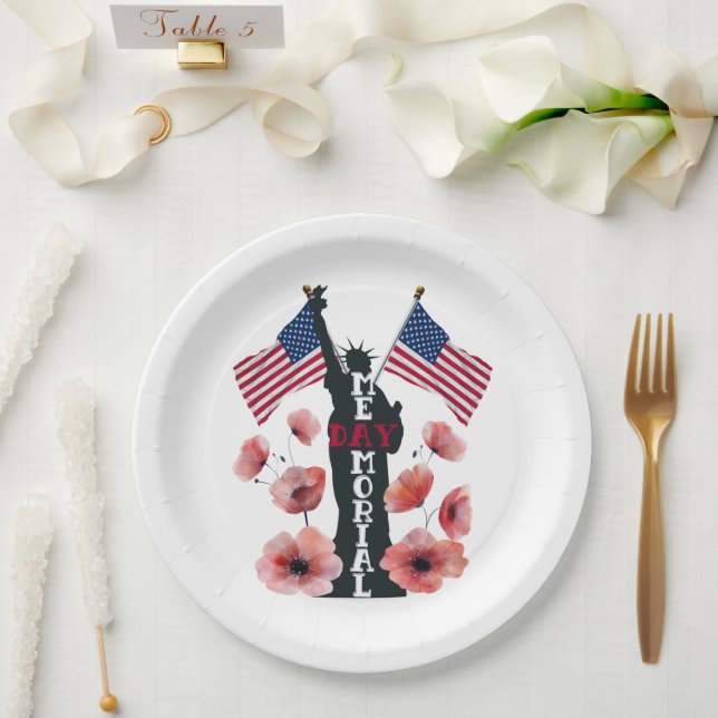 Memorial Day celebration  Paper Plates (Wedding)