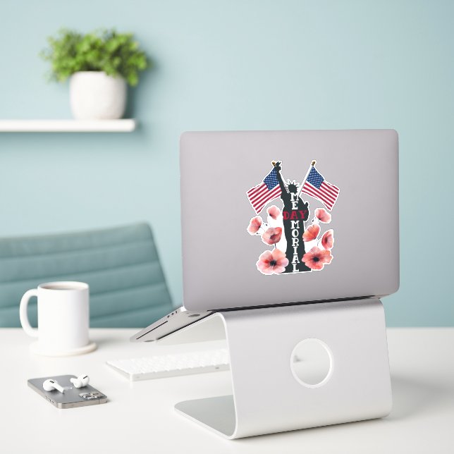 Memorial Day celebration Sticker (Laptop On Desk)