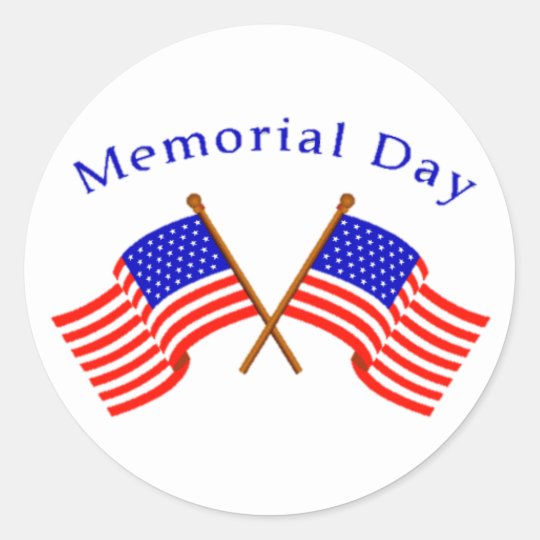 memorial-day-classic-round-sticker-zazzle