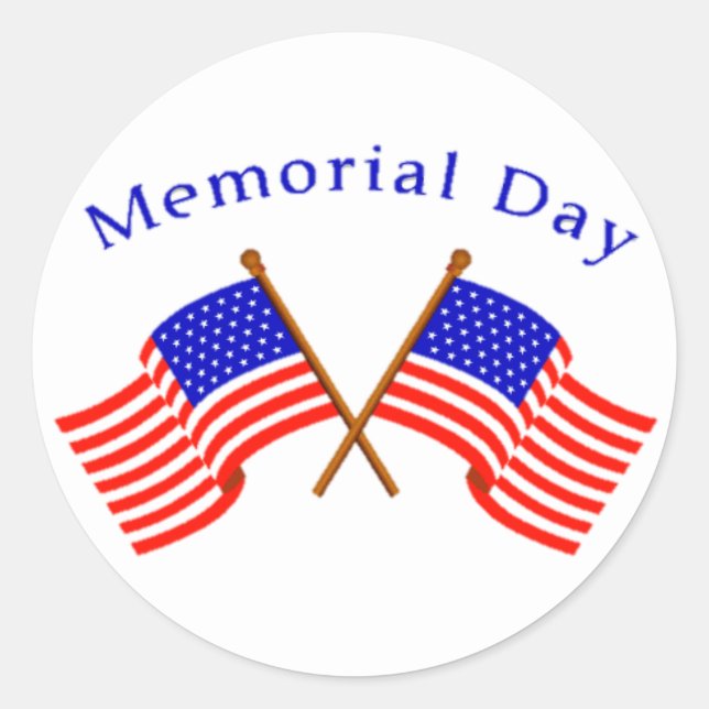 Memorial Day Classic Round Sticker (Front)