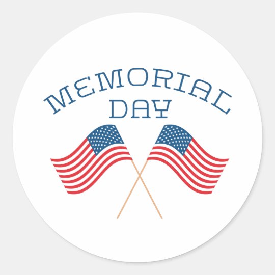 Memorial Day Classic Round Sticker