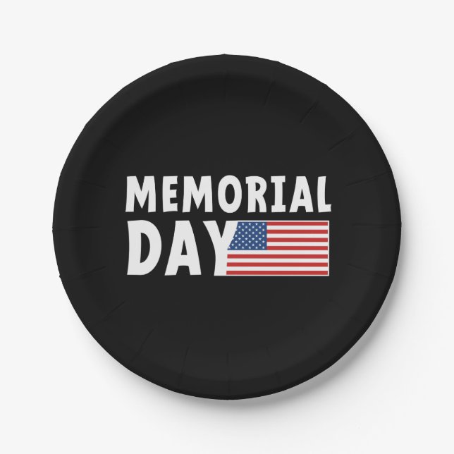 Memorial Day. commemoration day Paper Plates (Front)