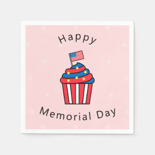 Memorial Day Cute American Cupcake Paper Napkins