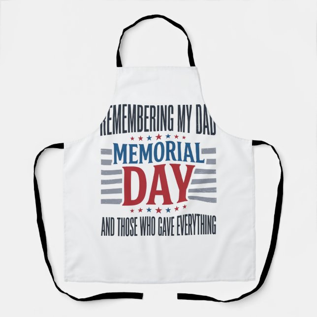 Memorial Day Dad Tribute Patriotic Apron (Front)