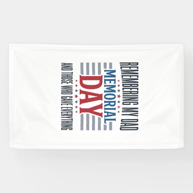 Memorial Day Dad Tribute Patriotic Banner (Horizontal)