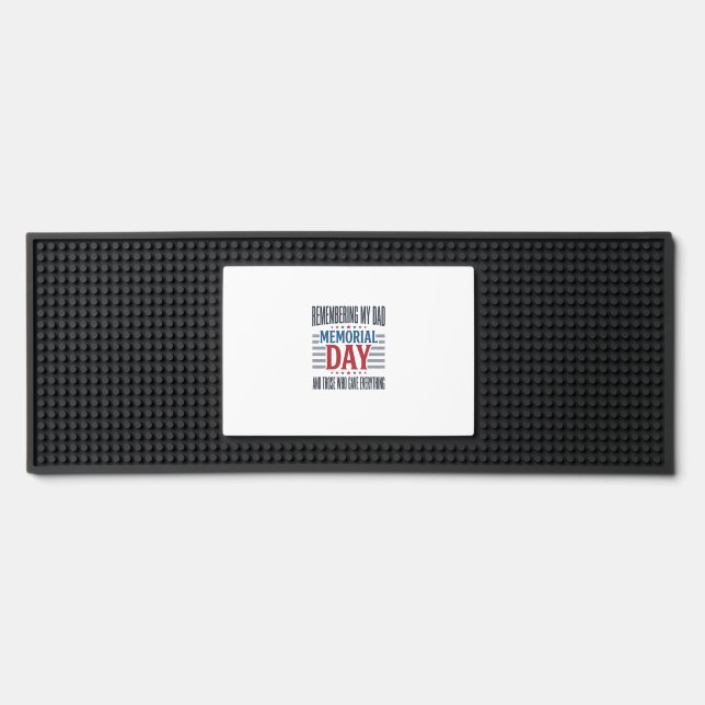 Memorial Day Dad Tribute Patriotic Bar Mat (Front)
