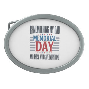 Memorial Day Dad Tribute Patriotic Belt Buckle