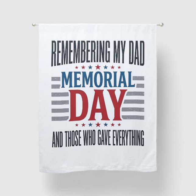 Memorial Day Dad Tribute Patriotic Blackout Curtains (Front)
