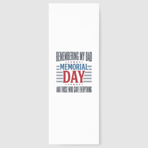 Memorial Day Dad Tribute Patriotic Bookmarks
