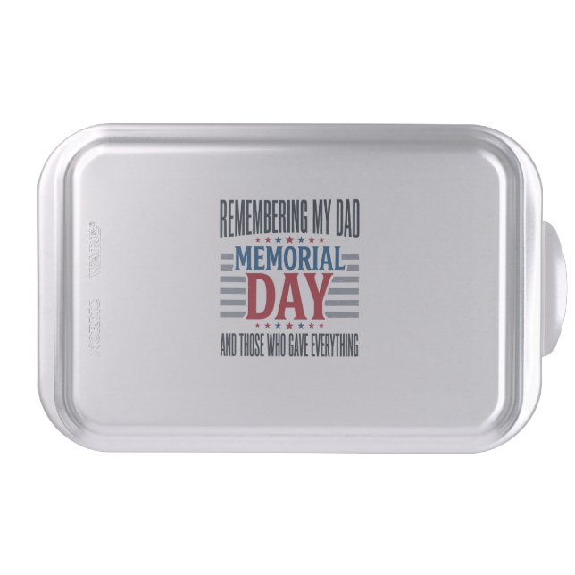 Memorial Day Dad Tribute Patriotic Cake Pan (Front)