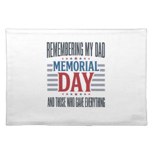 Memorial Day Dad Tribute Patriotic Cloth Placemat