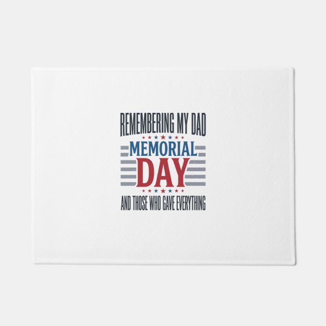Memorial Day Dad Tribute Patriotic Doormat (Front)