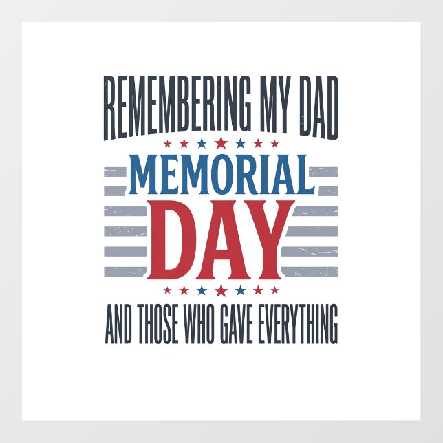 Memorial Day Dad Tribute Patriotic Floor Decals (Front)