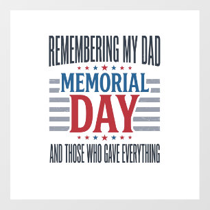 Memorial Day Dad Tribute Patriotic Floor Decals