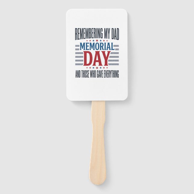 Memorial Day Dad Tribute Patriotic Hand Fan (Front)