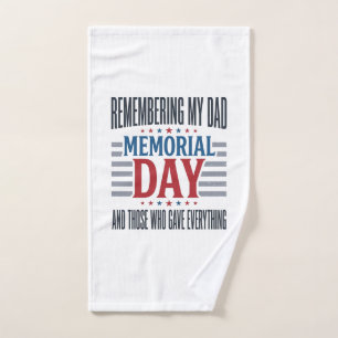 Memorial Day Dad Tribute Patriotic Hand Towel