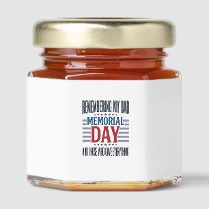 Memorial Day Dad Tribute Patriotic Honey Jar Favors