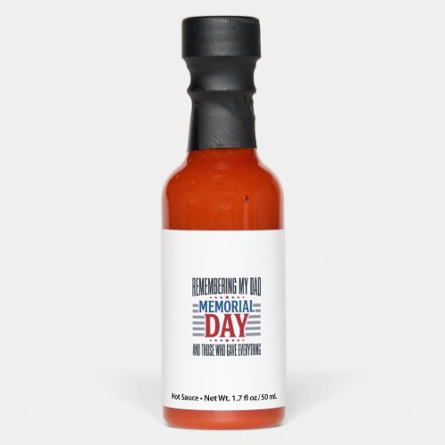 Memorial Day Dad Tribute Patriotic Hot Sauces