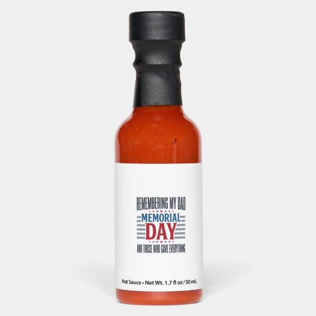 Memorial Day Dad Tribute Patriotic Hot Sauces (Front)