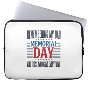 Memorial Day Dad Tribute Patriotic Laptop Sleeve