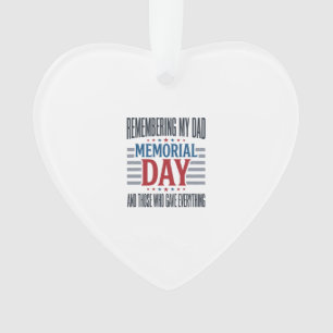 Memorial Day Dad Tribute Patriotic Ornament
