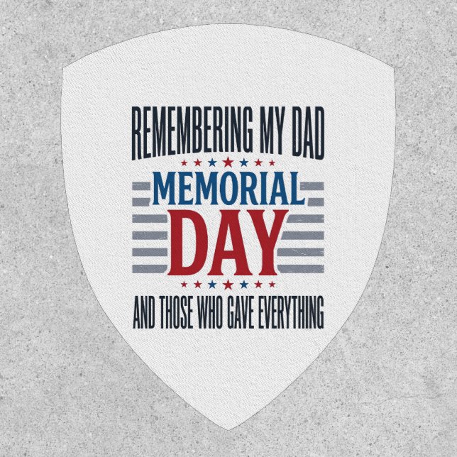 Memorial Day Dad Tribute Patriotic Patch (Front)