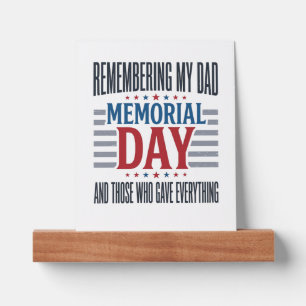 Memorial Day Dad Tribute Patriotic Picture Ledge