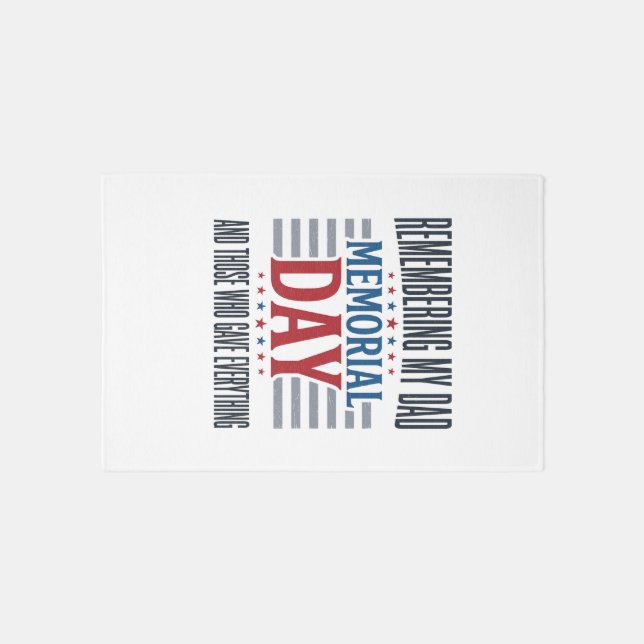 Memorial Day Dad Tribute Patriotic Rug (Front)