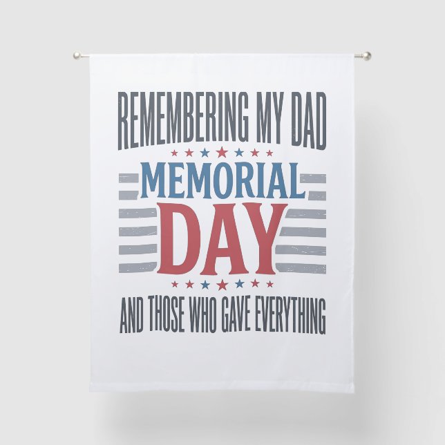 Memorial Day Dad Tribute Patriotic Sheer Curtains (Front)